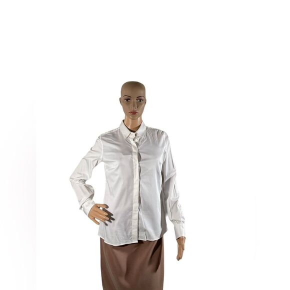 ROBERTO CAVALLI Women’s White Button Down Cotton Long Sleeve Blouse Size 42 - Picture 1 of 13